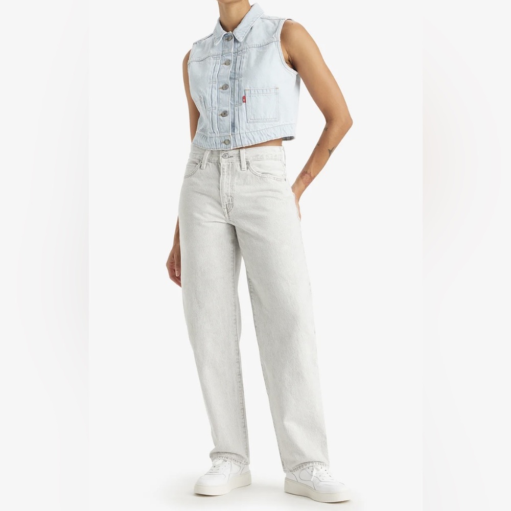 LEVI'S women’s 94 BAGGY 100% cotton JEANS‎ size 26 - gray